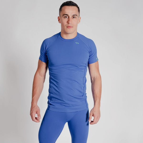 T-Shirt Attiva FIR Emana® Performance Active Indaco Muscle Fit